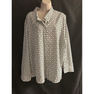 New 3XL Blair button Front Black-And-White Top #1826*8 (dd)